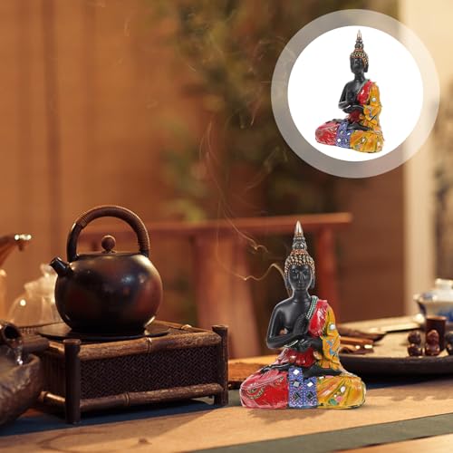 IMIKEYA Delicate Buddha Statue Resin Sculpture Home and Garden Decor Smooth Rounded Edges Handcrafted Southeast Asian Ornament Gift for Meditation and Zen Spaces