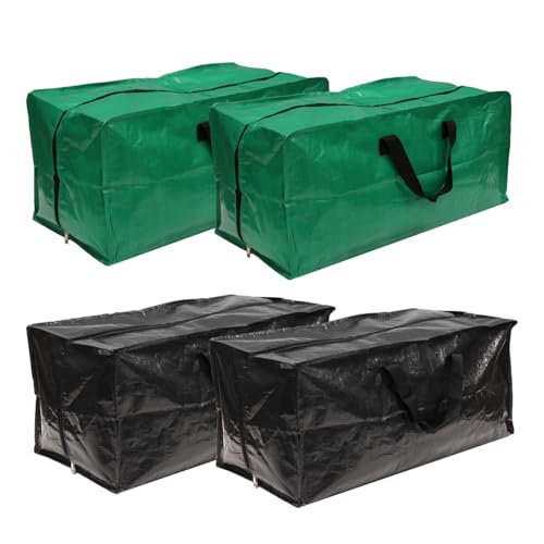 HOME Clean & Care 4 pc Extra Large Storage Bags - Store Clothes, Blankets, Towels, Decorations - Mositure Proof Coated Polypropylene
