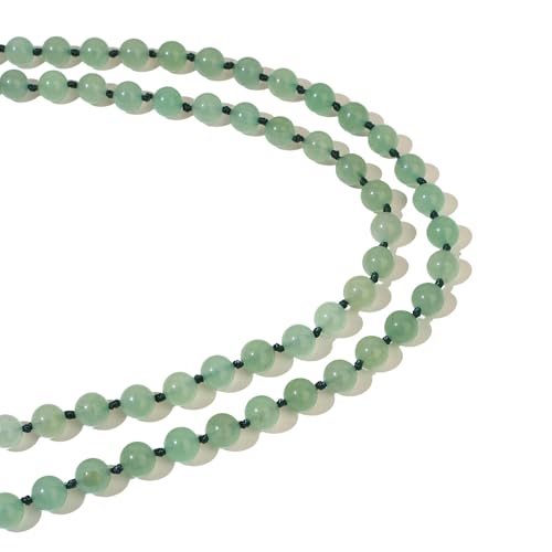8mm Natural Stone 108 Mala Beads Necklace for Men and Women - color: Green Aventurine