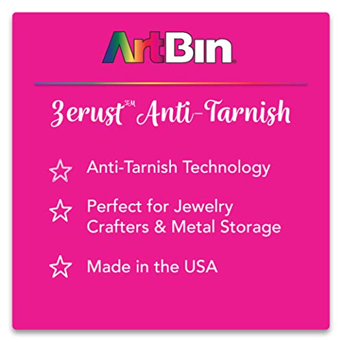 ArtBin 6847AG Medium Anti-Tarnish Box with Removable Dividers, Jewelry & Craft Organizer with Anti-Tarnish Technology, [1] Plastic Storage Case, Clear with Aqua Accents - size: Medium (10.75" x 7.375")