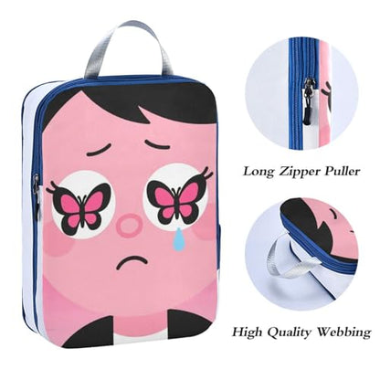 With Zipper 3 Set Packing Travel Organizer Polyester Space Saver Travel Bags, First Date Nerves Look (3 Set) - color: First Date Nerves Look