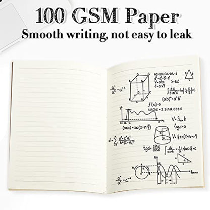 Sabary 72 Pack Kraft Paper Notebook Journals 5.5 Inch x 8.3 Inch A5 Notebook in Bulk Softcover Ruled for Writing Sketch Travel Journal with 60 Pages 30 Sheets(Black,Brown,Line) - color: Black,Brown, style: Line