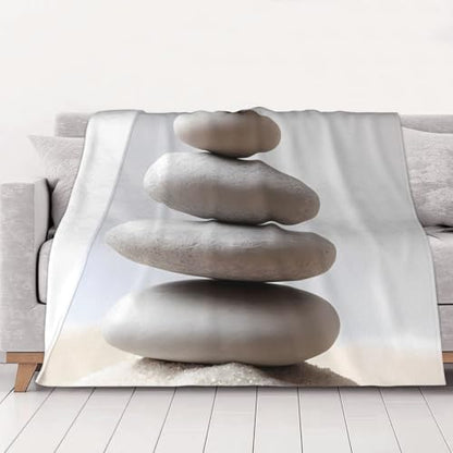 Meditation Stone Soft Throw Blanket Lightweight Cozy Plush Blanket for Couch, Sofa, Bed, Travel, Decorative All Season Blanket - size: 60"x50"
