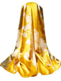 100% Mulberry Silk Oversized Women’s Sun-Shielding Shawl Formal Evening Neckwear Featherlight Airy - color: N22-golden Brush Shawl（69" X 21"inch）