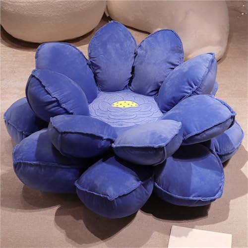 Large Lotus Flower Floor Pillow, Plush Meditation Cushion with Filler, Comfortable Floor Seating for Tatami, Sofa, Home Decor(Blue,55.1in) - color: Blue, size: 55.1in