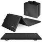 BalanceFrom 6x2 Feet 3-Panel Folding Gymnastics Mat – 2-Inch Thick Pad with Vinyl Surface and Carrying Handles for Tumbling, Yoga, Pilates, Home Workouts, and Martial Arts - color: Black2