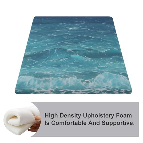 The Deep Ocean Degrees of Comfort Meditation Floor Pillow, Square Large Pillows Seating for Adults, Tufted Corduroy Cushions for Outdoor Yoga Tatami Fireplace Living Room 15x15 Inch