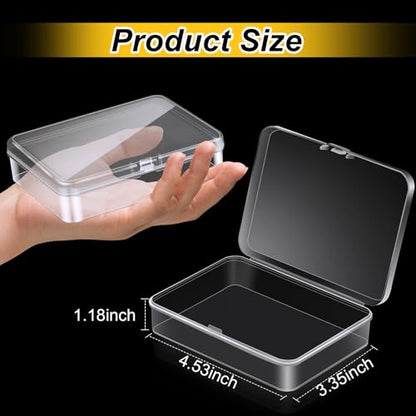 16 Pcs Plastic Crayon Box, Mini Plastic Storage Containers with Lid, 4.5x3.4 Inches Clear Rectangle Box Small Storage Boxes for Crafts, Jewelry Beads, Office Supplies (Clear) - color: Clear