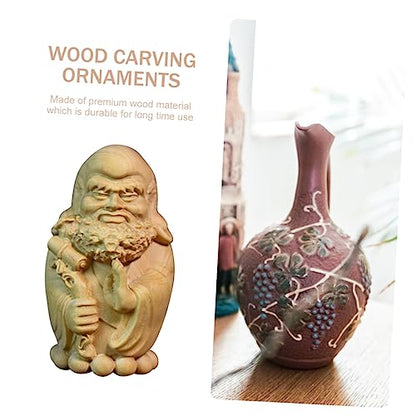 Hemobllo Wooden Buddha Statue Ornament Zen Decor Indoor Outdoor Home Office Decor