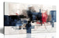 Fuwobriva Abstract Canvas Wall Art for Living Room Bedroom Office Large Wall Art Decor Abstract Wall Art Modern Black Red and Blue Geometry Painting Artwork 20"x40" - size: 20L" x 40W"
