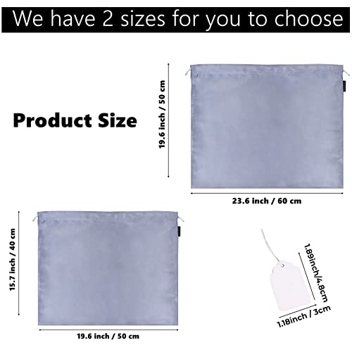 2 Pack Dust Bags for Handbags Silk Dust Cover Bag for Handbags Purses Shoes, Dustproof Drawstring Bag Travel Storage Pouch (Grey) - color: Grey