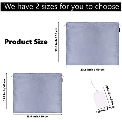 2 Pack Dust Bags for Handbags Silk Dust Cover Bag for Handbags Purses Shoes, Dustproof Drawstring Bag Travel Storage Pouch (Grey) - color: Grey