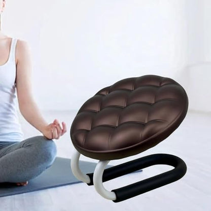 Kneeling Meditation Stool, Prayer Bench Gift Portable Kneeling Bench, Lightweight Meditation Bench Seat for Studio, Praying, Brown - color: Brown（round)