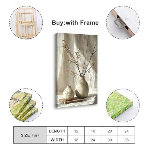 ZMLIS Neutral Zen Wall Art – Wabi-Sabi Inspired Still Life Canvas for Modern Living Room, Yoga Room Or Entryway Canvas Poster Bedroom Decor Sports Landscape Office Room Decor Gift 16x24inch(40x60cm)