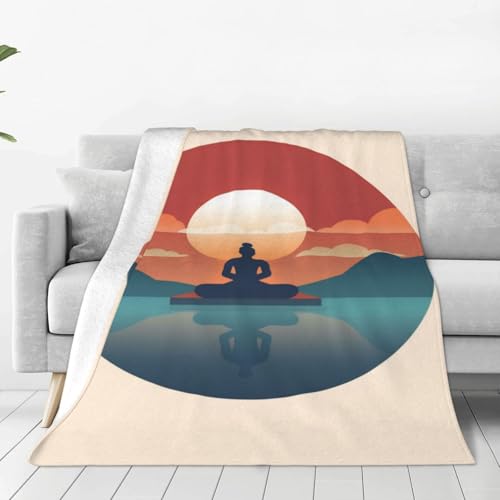 Minimalistic Mindfulness Blanket Anti Pilling Throw Yoga Fleece Flannel Lightweight Cozy Bedspread Living Room Women Adults and Kids Bed Sofa 60"X50" - color: Minimalistic Mindfulness