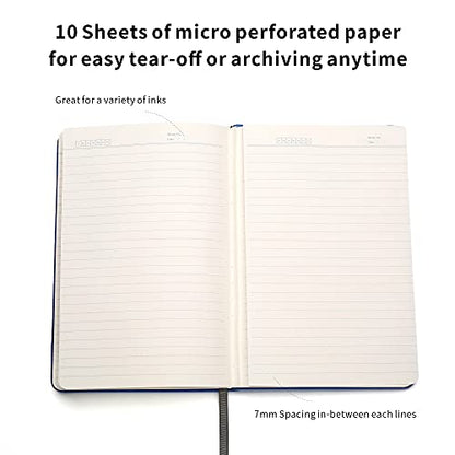 Lined Journal Notebooks with Pen Loop, Hardcover Notebook Journal for Work, 100Gsm Premium Thick Paper with Inner Pocket, Medium 5.7"x8.4", （Blue, Ruled） - color: Blue