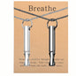 Mindfulness Breathing Necklace Stress Relief Pendant Stainless Steel Anxiety Breathe Necklace for Women Men - color: Steel+Black