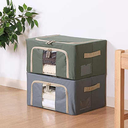 Fuji Boeki 63512 Storage Box, Width 15.4 x Depth 11.4 x Height 7.9 inches (39 x 29 x 20 cm), Green, 5.6 gal (22 L), with Small Window, Stackable - color: Green, size: 22L