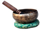 TM THAMELMART FOR BEAUTIFUL MINDS 4" Mantra Carved Buddha Tibetan Singing Bowl, Hand Hammered Nepal Yoga Singing Bowls with Om Tingsha Mallet & Silk Cushion