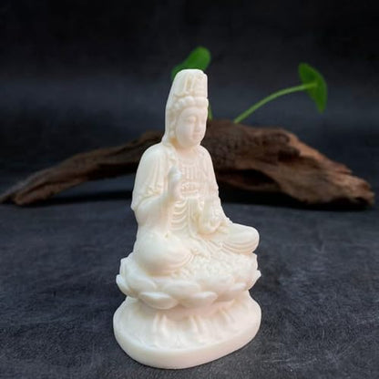 Quan Yin Statue, Godness of Mercy Guan Yin Sculpture Home Office Decor,Peace Kuan Yin Figurine Ornament Chinese Feng Shui Zen Decor,Female Buddha Statue Meditation Gift
