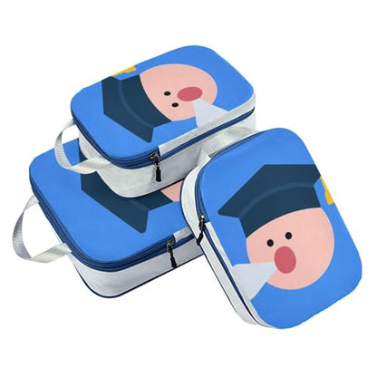 Waterproof 3 Set Packing Travel Organizer Polyester Compression Bags for Travel, Post-exam Relief Look (3 Set) - color: Post-Exam Relief Look