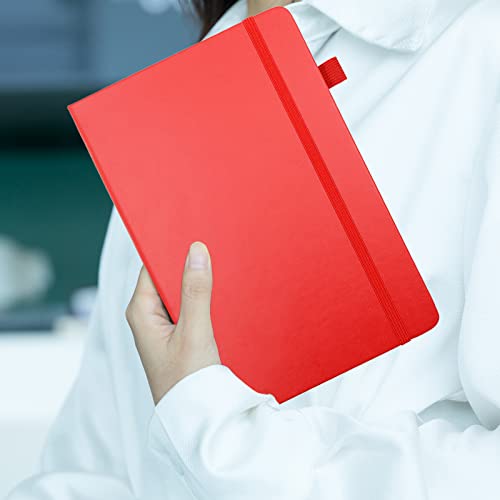 Lined Journal Notebooks with Pen Loop, Hardcover Notebook Journal for Work, 100Gsm Premium Thick Paper with Inner Pocket, Medium 5.7''''x8.4'''', ?bright Red, Ruled, 1 Pack - color: Bright-red