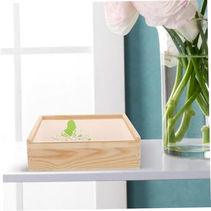 Hemobllo Wooden Storage Box Acrylic Lid Multi-functional Trinket Container for Jewelry Compact for Home Office