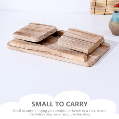 Outanaya Meditation Kneel Sit Stool Wooden Meditation Bench for Home Temple Relaxation Non-Slip Design for Comfortable Sitting and Improved Circulation