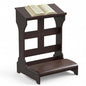 Prayer Kneeler Wooden Bench Stool with Padded Cushion and Storage Shelf - Heavy Duty Solid Wood Prayer Kneeler for Kneeling at Home and Church - Comfortable Padded Religious Kneeling Stool for Worship