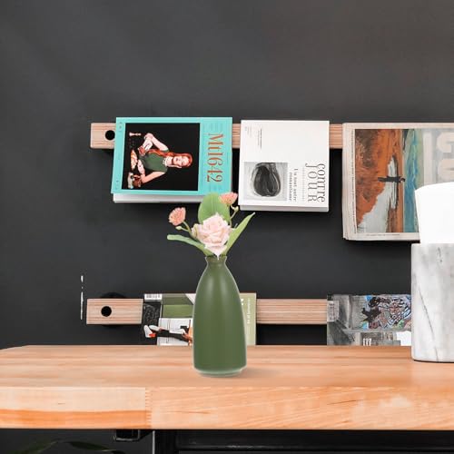 Toyvian Ceramic Zen Vase Green Dried Flower Vase Tabletop Artistic Home Décor for Desktop Arrangement and Meditation Space Decoration