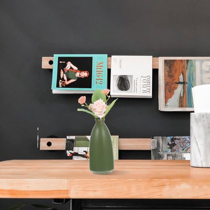 Toyvian Ceramic Zen Vase Green Dried Flower Vase Tabletop Artistic Home Décor for Desktop Arrangement and Meditation Space Decoration