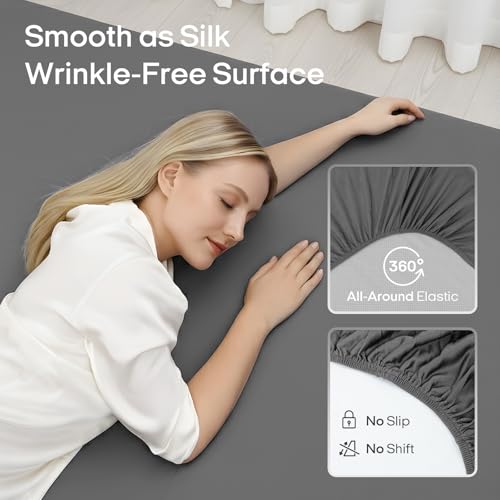 ZonLi Cooling Fitted Sheet for Tatami - 40"x80" Twin Size, Tatami Mattress Cover, Crisp Breathable Fitted Sheet with Non-Slip Bands (Gray) - color: Grey-1, size: Twin