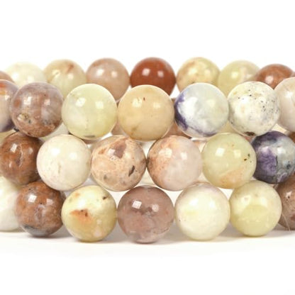 Justinstones Gemstone Crystals Chakra Beads Bracelet Crystal Healing 10mm Round Stretchable Bracelet for Her Gift - color: Mexican Morado Purple Opal