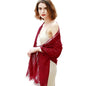 RIIQIICHY Shawls and Wraps for Evening Dresses Scarfs for Women Pashmina Wedding Formal Shawl - color: Wine Red-3