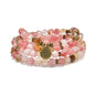 108 Natural Stone Mala Beads Yoga Bracelet with Lotus Charm - style: Watermelon Tourmaline