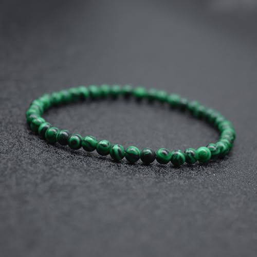 KIKILA 4mm Mini Gemstone Energy Bracelets Crushed Stone Beaded Bracelet Natural Stone Charm Beaded Small Couples Bracelets for Women