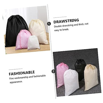 POPETPOP Set of 15 Non-woven Fabric Storage Bags Double Drawstrings Vacuum Storage Pouches Dustproof for Home Outdoor Use