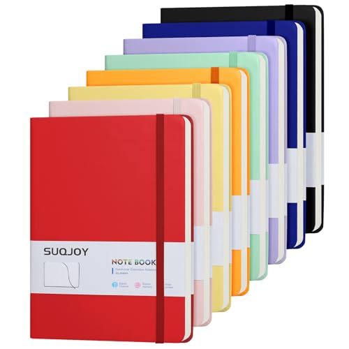 Lined Journal Notebooks for Writing, 100 GSM Thick Paper, 8 Pack Hardcover Notebooks, A5 College Ruled Notebook, Journaling Notebook for School/Travel/Office (Assorted Color- 8 Pack) - color: Assorted Color- 8 Pack