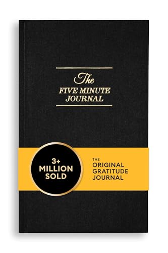 Intelligent Change The Five Minute Journal, Original Daily Gratitude Journal 2025, Reflection & Manifestation Journal for Mindfulness, Undated Daily Journal with Gold Foiling, Plastic-Free, Black - color: Bold Black