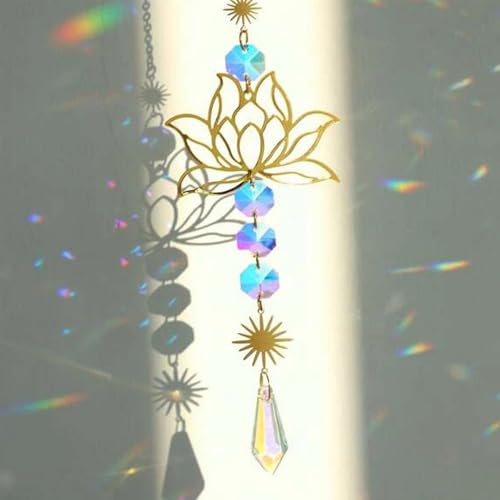 Crystal Wind Chime with Sparkling Beads Outdoor Indoor Hanging Decor for Home Garden Patio Balcony