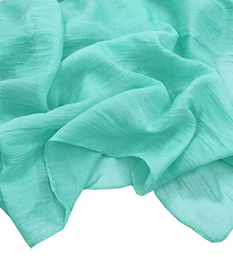 Women's Cotton Scarves Lady Light Soft Fashion Solid Scarf Wrap Shawl - color: Turquoise