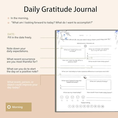 Gratitude Journal for Women & Men – Daily Mindfulness Journal with Positivity Tracker, Happiness Exercises, and Guided Reflective Writing – Self-Care Journal for Personal Growth (Grey) - color: Grey