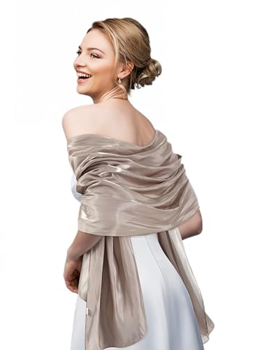 Geyoga Women's Scarf Shawls and Wraps for Evening Dress Fashion Scarf for Wedding Bridesmaid Ramadan Gifts - color: Khaki