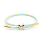OSIRIDEH2 Bracelet with Adjustable Design Polished H Shape Buckle, Bracelets for Women, 18k Gold-plated Buckle Design Titanium Steel Wire Rope Women's Gift Jewelry - color: Yellow+light blue