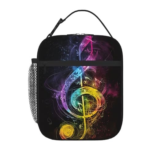 Music Insulated Lunch Box for Women Men Music Lunch Bag for Work,Picnic,Travel,Hiking,Beach or Fishing Polyester Music Lunch Box - color: Music01