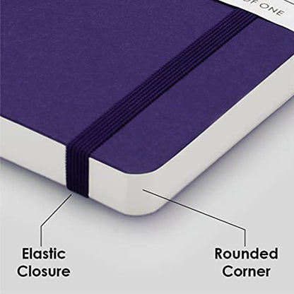 myPAPERCLIP Limited Edition A5 Plain Notebook | 192 Pages, 100 GSM, Soft Cover, A5 (5.83 × 8.27 in) | Flat Lay | Bookmark & Elastic Closure | Amethyst - color: Amethyst, style: Plain