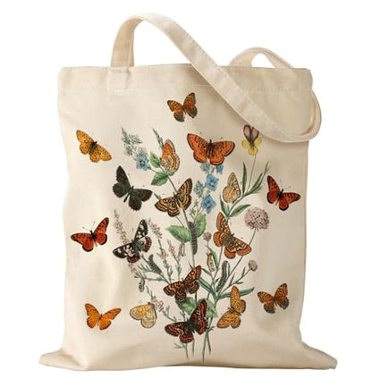 Miss Adola Aesthetic Canvas Tote Bag - Reusable Shoulder Tote Bag for Women Lady Casual Vacation, Shopping, Work, Gym - style: Caterpillars