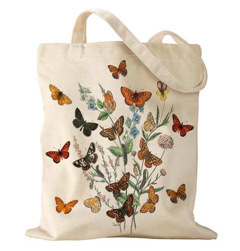 Miss Adola Aesthetic Canvas Tote Bag - Reusable Shoulder Tote Bag for Women Lady Casual Vacation, Shopping, Work, Gym - style: Caterpillars
