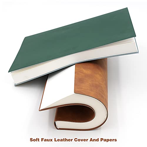 Large Thick Journal Notebook, Blank Papers, A4 8.4x11.4 inches, 416 Pages, Soft Faux Leather Cover Sketchbook for Writing Drawing (Brown, Plain) - color: Brown, Plain, 416Pages