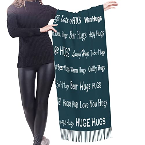 Hugs Shawl Gift For Friends And Family With Inspirational Messages Pashmina Positive Energy,Compassion,Serenity Wraps - color: K1k01
